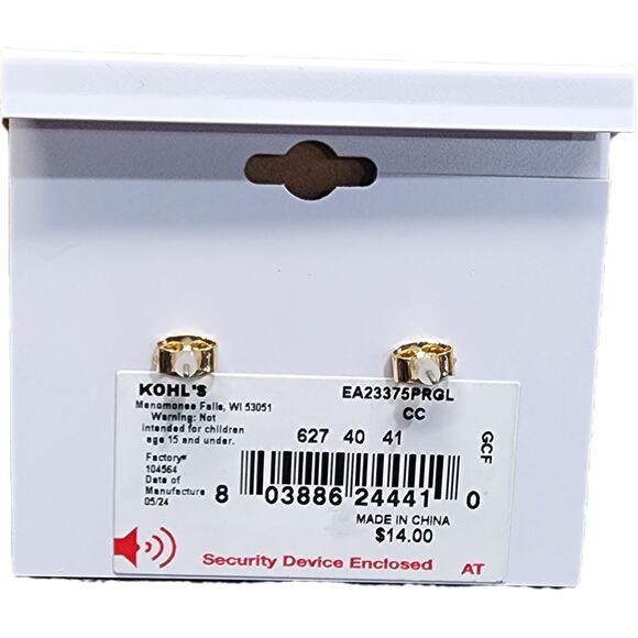 NEW LC Lauren Conrad Gold Tone Floral Cluster Faux Pearl Jeweled Stud Earrings - Picture 2 of 4